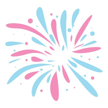 Pink and blue firework exploding, creating a festive atmosphere vector