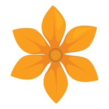 Beautiful orange flower blooming with six petals on white background vector