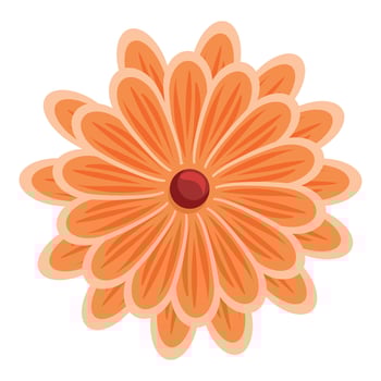 An orange flower with a red center on a white background vector