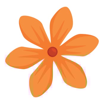 Orange flower blooming with six petals showing its beauty vector
