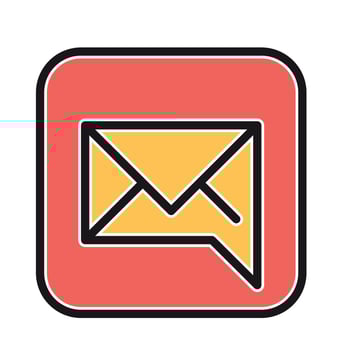 an email icon with a speech bubble vector