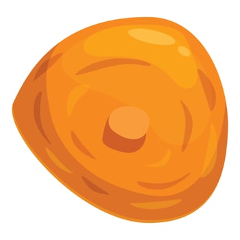 Single loquat fruit showing stem button scar, vibrant and fresh vector