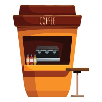 Coffee kiosk offering refreshing beverages and aromatic coffee vector