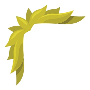 Green foliage forming a corner decoration with white background vector