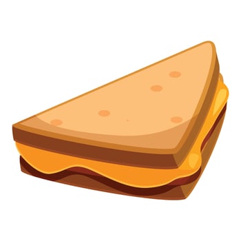 Grilled cheese sandwich with melted cheese filling a triangular cut bread vector