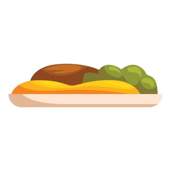 Meatloaf, mashed potatoes and broccoli creating a delicious meal vector