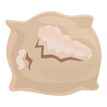 Ripped sack of flour or sugar creating a mess vector