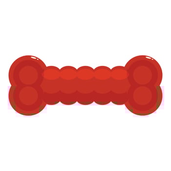 Red rubber dog bone toy lying horizontally vector