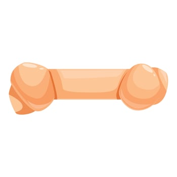 Dog bone chewing toy providing relief for teething puppies vector