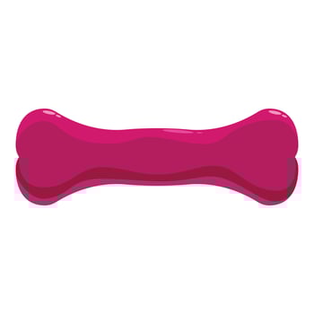 Shiny pink cartoon dog bone for playing and chewing vector