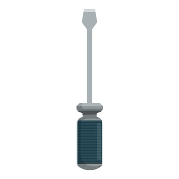 Screwdriver with metal shank and textured handle on white background vector