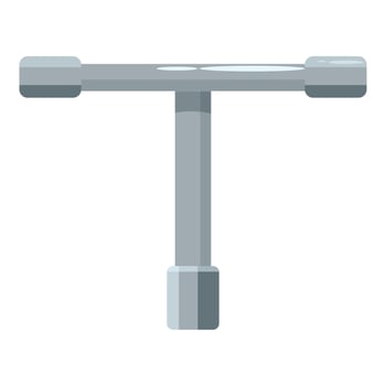 T shape wrench fixing tool lying on white background vector