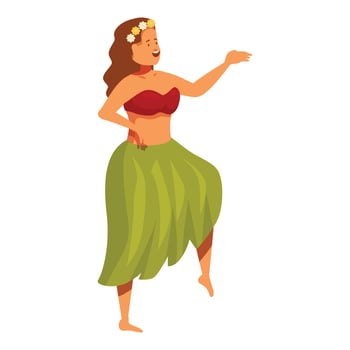 Hawaiian woman dancing hula dancer illustration vector