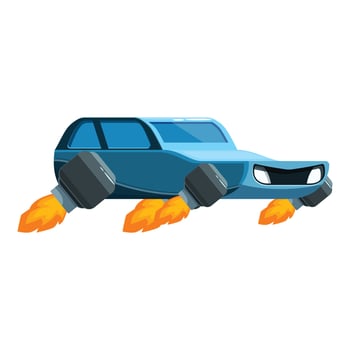 Modern flying car with jet engines, representing future transportation vector