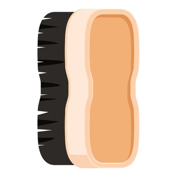 Clothes brush with black bristles and beige handle for shoe shining vector