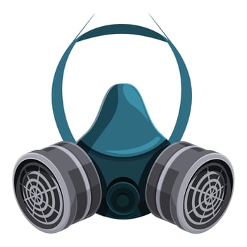 Respirator mask protecting from toxic fumes and virus vector