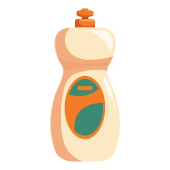 Plastic bottle of dishwashing liquid with orange cap vector