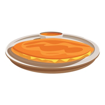 Appetizing dosa with dipping sauce served on a plate vector