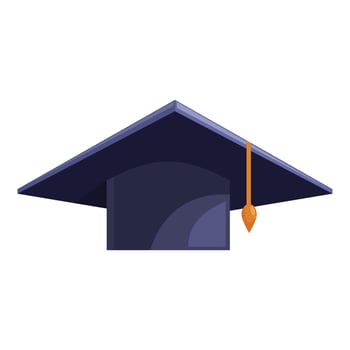 Graduation cap flat icon isolated on white background vector