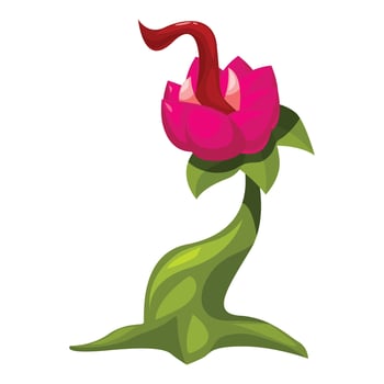 Pink fantasy flower growing with red pistil vector