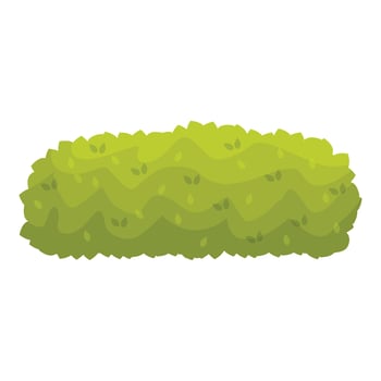 Green bush growing in wavy shape with small leaves vector