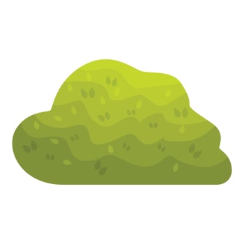 Green bush growing in rounded shape with small leaves vector