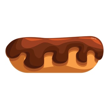 Delicious eclair covered with melted chocolate cream creates a tempting treat vector