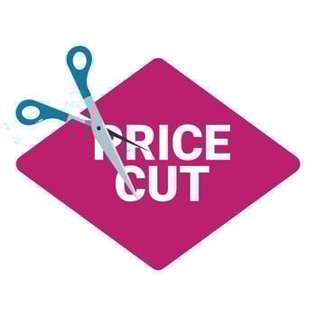 Price cut logo with scissors vector