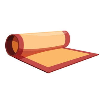Rolled yoga mat with red border representing healthy lifestyle vector