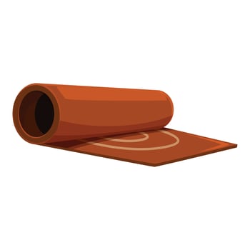 Rolled orange fitness or yoga mat on white background vector