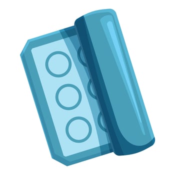 Blue eyeshadow palette showing vibrant colors for professional makeup vector