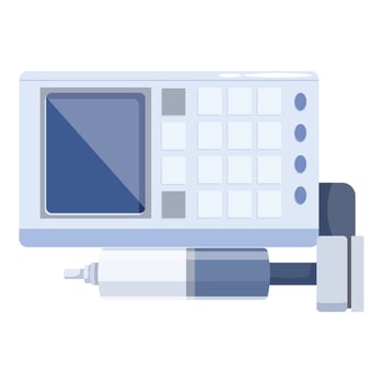 Medical infusion pump delivering medication with electronic control panel vector