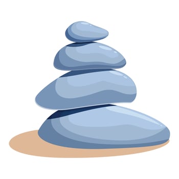 A stack of blue stones on a white background vector