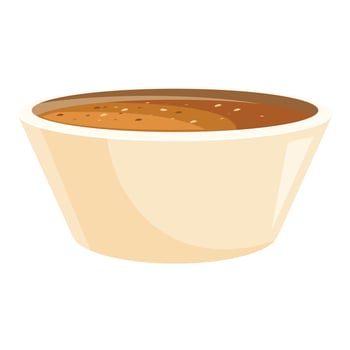 Ceramic bowl containing delicious hot chocolate with cinnamon vector