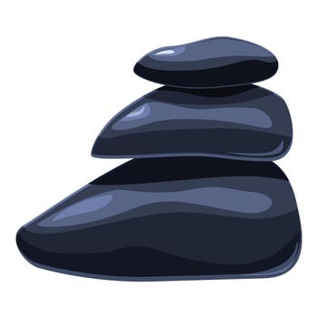 A stack of black stones on a white background vector