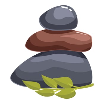 Stacked spa stones with green plant promoting wellness and relaxation vector