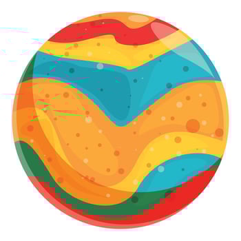 Colorful swirling planet showing abstract design vector