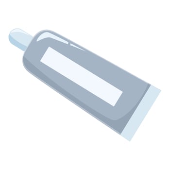 Gray plastic tube of cream or ointment lying on white background vector