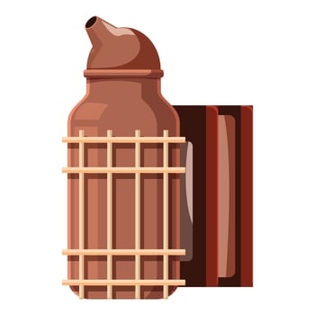 Traditional moonshine still with wooden frame and copper finish vector
