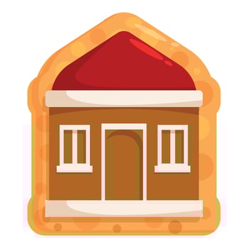 Delicious gingerbread house cookie celebrating christmas tradition vector