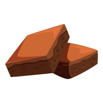Two delicious brownies tempting chocolate lovers vector