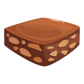 Delicious chocolate brownie with nuts filling representing sweet dessert vector