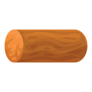 Short section of wooden log showing cross section and side grain vector