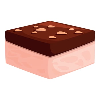 Delicious layered dessert featuring chocolate topping and nuts vector