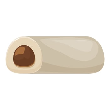 Delicious japanese mochi showing red bean paste filling on white background vector