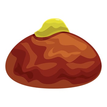 Delicious round chocolate candy with yellow topping, sweet treat vector