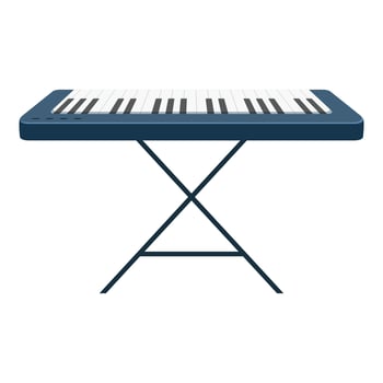 Modern electronic keyboard standing on x shaped stand vector