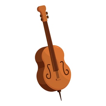 Brown cello standing on white background vector