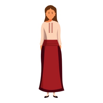 Young woman wearing traditional serbian dress representing cultural heritage vector