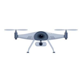 Modern quadcopter drone hovering, showcasing advanced technology vector